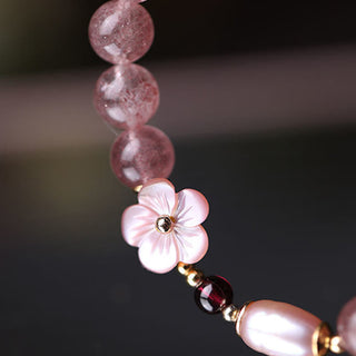 Buddha Gift Strawberry Quartz Peach Blossom Love Bracelet