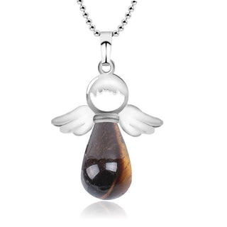 Buddha Gift Little Angel Wings Natural Crystal Luck Necklace Pendant