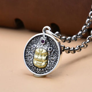 Buddha Gift 925 Sterling Silver Zakiram Goddess of Wealth Dorje Vajra Spiritual Necklace Pendant