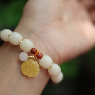 Buddha Gift Gradient Bodhi Seed Amber Lotus Peace Bracelet