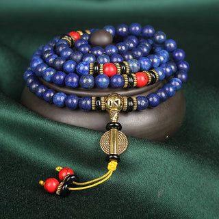 Buddha Gift Tibetan Mala Lapis Lazuli Positive Bracelet