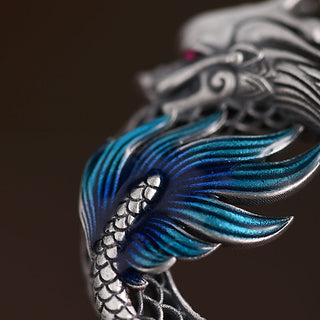 Buddha Gift 999 Sterling Silver Year Of The Dragon Auspicious Peace Buckle Carved Success Necklace Pendant