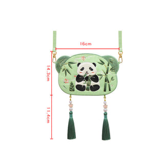 Buddha Gift Embroidery Lucky Panda Cat Shiba Inu Deer Rabbit Fox Flower Cute Animal Hanfu Bag Crossbody Bag Shoulder Bag