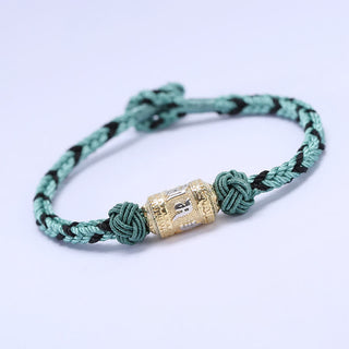 Buddha Gift 925 Sterling Silver Om Mani Padme Hum Prayer Wheel Luck Strength Red String Bracelet