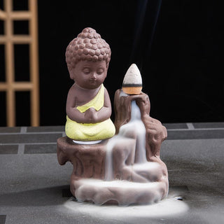 Buddha Gift  Backflow Smoke Fountain Ceramic Blessing Incense Burner Decoration