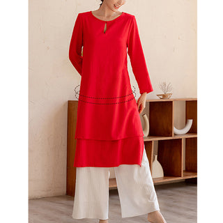 Buddha Gift 2Pcs Simple Design Tai Chi Meditation Yoga Clothing Top Pants Women's Set