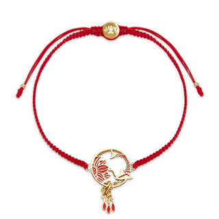 Buddha Gift Tibetan Handmade Lotus Koi Fish Lucky Red String Bracelet