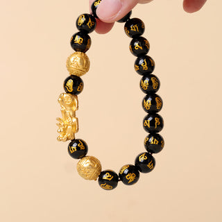 Buddha Gift FengShui PiXiu Obsidian Wealth Bracelet