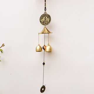Buddha Gift Blessing Letter Elephant Bagua Auspicious Coin Wall Hanging Chime Bell Handmade Home Decoration