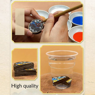 Buddha Gift PiXiu Copper Coin Ebony Wood Luck Attract Wealth Key Chain Decoration