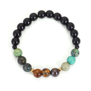 Buddha Gift 108 Mala Beads Natural Stone Tiger Eye Turquoise Protection Strength Bracelet Necklace