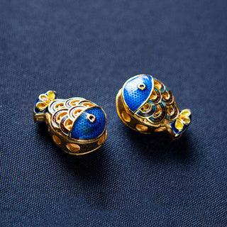 Buddha Gift Natural Aquamarine Lazurite Fish Healing Bracelet