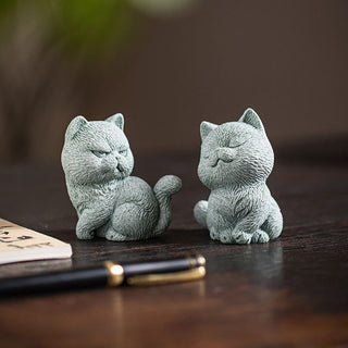 Buddha Gift Small Cat Home Tea Pet Figurine Desk Decoration