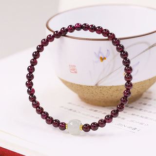 Buddha Gift Natural Garnet Jade Bead Purification Bracelet