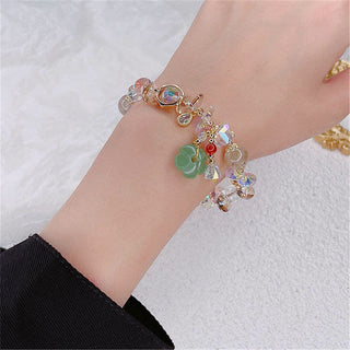 Buddha Gift Colorful Gemstone Green Aventurine Flower Bead Luck Bracelet
