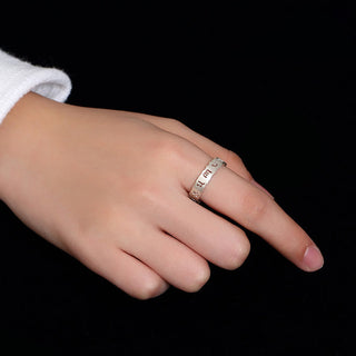 Buddha Gift Tibetan 925 Sterling Silver Om Mani Padme Hum Peace Hollow Ring