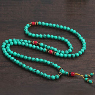 Buddha Gift Tibetan Turquoise Healing Mala Bracelet