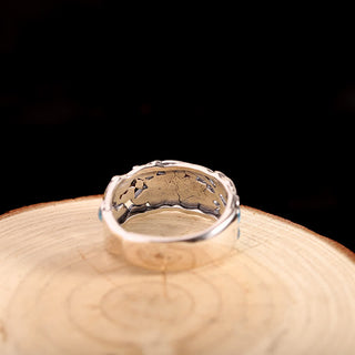 Buddha Gift 925 Sterling Silver Lotus Koi Fish Enlightenment Ring