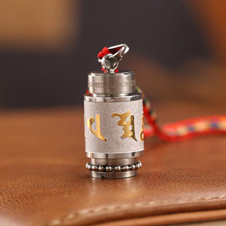 Buddha Gift Tibet Om Mani Padme Hum Shurangama Mantra Titanium Steel Wisdom Amulet Necklace Pendant