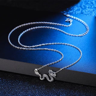 Buddha Gift 925 Sterling Silver Year Of The Dragon Auspicious Dragon Protection Chain Necklace Pendant