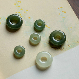 Buddha Gift Natural Round Jade Peace Buckle Luck Abundance Necklace Pendant