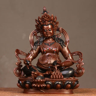 Buddha Gift Yellow Jambhala Bodhisattva Figurine Compassion Copper Statue Home Office Decoration