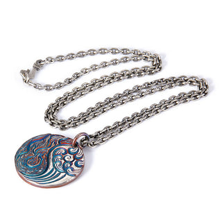 Buddha Gift 990 Sterling Silver Yin Yang Water and Fire Balance Necklace Pendant