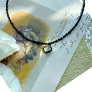 Buddha Gift Black Spinel Cute Cat Motivate Choker Necklace