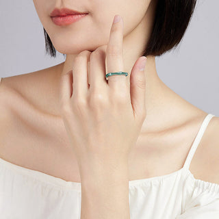 Buddha Gift Natural Jade Bamboo Prosperity Abundance Ring