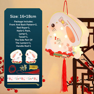 Buddha Gift DIY Good Luck Cute Rabbit Paper Lantern Lamp Mid-Autumn Festival Lantern Decoration