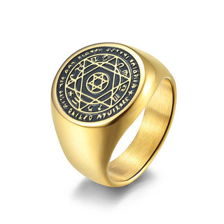 Buddha Gift 12 Constellations of the Zodiac Star of David Protection Ring