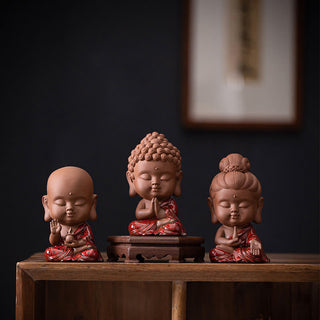 Buddha Gift Mini Gautama Buddha Sakyamuni Kwan Yin Avalokitesvara Ksitigarbha Serenity Ceramic Desk Decoration
