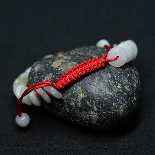 Buddha Gift Round Jade Lucky Red String Weave Bracelet