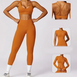Buddha Gift Women Short Sleeve T-Shirt Top High Waist Leggings Pants For Sports Yoga