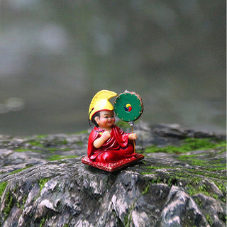 Buddha Gift Hand Painted Tibetan Lama Figures Carved Creative Home Office Car Decoration Ornament