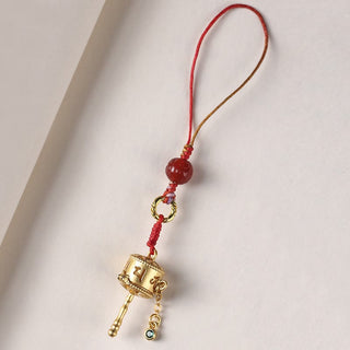 Buddha Gift Tibetan Om Mani Padme Hum Prayer Wheel Amulet Charm Protection Phone Hanging Decoration