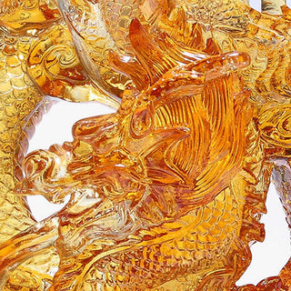 Buddha Gift Year of the Dragon Handmade Liuli Crystal Art Piece Protection Home Office Decoration With Base