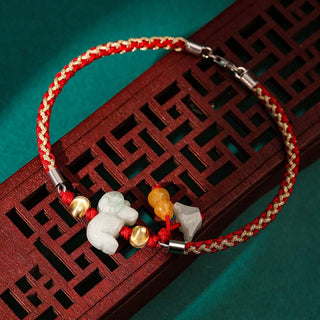 Buddha Gift Chinese Zodiac Jade Prosperity Red String Bracelet Anklet
