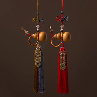 Buddha Gift Feng Shui Coins Gourd Chinese Knot Lucky Coins Five Emperor Money Wealth Tassels Decoration