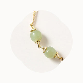 Buddha Gift 14K Gold Plated Hetian Jade Golden Rose Flower Luck Chain Bracelet