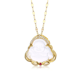 Buddha Gift Natural Laughing Buddha Peace Necklace