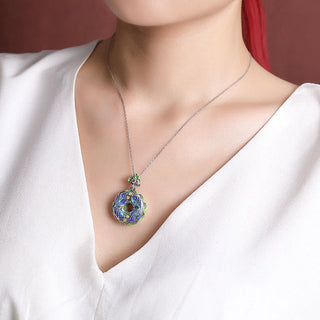 Buddha Gift 990 Sterling Silver Koi Fish Copper Coin Peace Buckle Luck Wealth 925 Sterling Silver Necklace Pendant