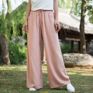 Buddha Gift Plain Wide Leg Pants Dance Women's Yoga Pants With Pockets