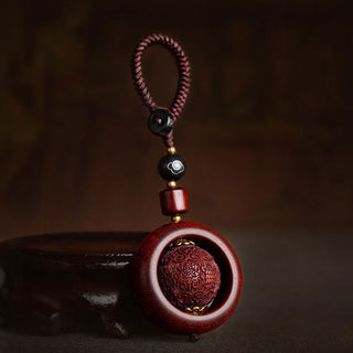 Buddha Gift Tibetan Small Leaf Red Sandalwood Ebony Luck Protection Rotation Decoration