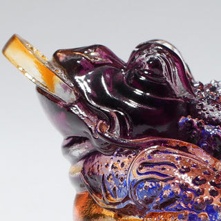 Buddha Gift Feng Shui Frog Handmade Liuli Crystal Art Piece Wealth Home Office Decoration