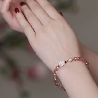 Buddha Gift Strawberry Quartz Peach Blossom Love Bracelet