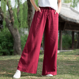 Buddha Gift Plain Wide Leg Pants Dance Women's Yoga Pants With Pockets