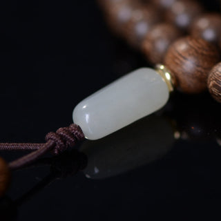 Buddha Gift 108 Mala Beads Rosewood Jade Calm Bracelet