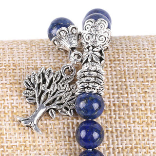 Buddha Gift Natural Gemstone Tree of Life Lucky Charm Stretch Bracelet