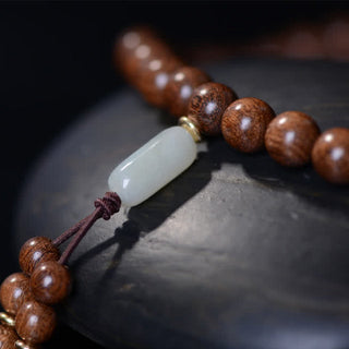 Buddha Gift 108 Mala Beads Rosewood Jade Calm Bracelet